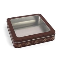 علب معدنية مربعة لنافذة شفافة بالنمط النجدي باللون...