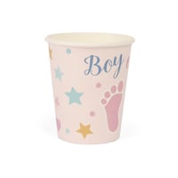 مجموعة (8) اكواب ورقية لحفلات الكشف عن نوع المولود