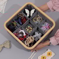 منظمات قماش بإطار خشبي(9) اقسام لون رمادي| 30*30*9...