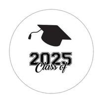 استيكرات التخرج بعبارة "class of 2025" دائري لون أ...