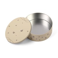 علب معدنية دائرية بغطاء فاخرة بتصميم ورق شجر لون أ...