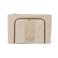 صندوق تخزين قماشي قابل للطي بنافذة شفافة لون بيج |...