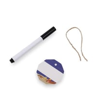 تعليقة كرت قابلة للكتابة بحبل وقلم (تاق) لون كحلي...