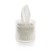 علبة فاخرة للمناديل زجاجية دائرية شفافة