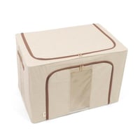 صندوق تخزين قماشي قابل للطي بنافذة شفافة لون بيج |...