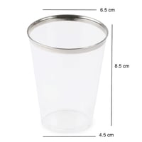 مجموعة (6) كاسات فاخرة شفافة بقاعدة فضية | 7 انز