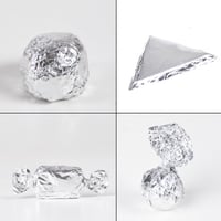 مجموعة (100) ورق المنيوم فضي لتغليف الشوكولاته