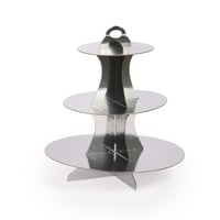 ستاند حلويات بلون فضي | 3 طبقات