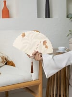 مهفة ورقية بثيم العيد "عيدكم مزهر" لون بيج -(12) ح...