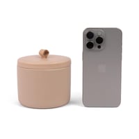 علبة سيراميك أنيقة بغطاء - لون بيج