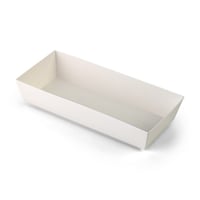 علب ورق أبيض مستطيلة بغطاء شفاف - (10) حبة