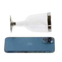 مجموعة (6) كاسة فاخرة شفافة بقاعدة فضية | 6 انز