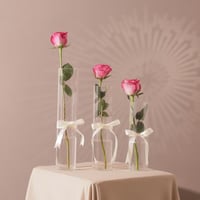 فازة زجاجية فاخرة شفافة - صغير