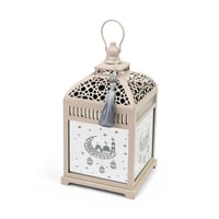 فانوس رمضان فاخر بتصميم أنيق بإنارة داخلية باللون...