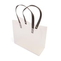 مجموعة(6) أكياس هدايا حجم وسط شفافة بمسكة يد بني