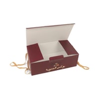 بوكس الشتوية فارغ بتصميم شتوي - لون أحمر غامق