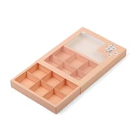 علبة فاخرة لتقديم الشوكولاته بنافذة شفافة لون زهري...