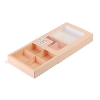 علبة ورقية أنيقة للحلويات والفطائر نمط زهور لون زه...