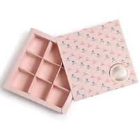 مجموعة (12) علبة ورقية للشكولاتة والحلويات بينك فا...