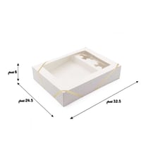 مجموعة (6) علب للفطائر والحلويات والتمريه بنافذة ش...