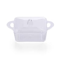 علبة بلاستيك شفاف بغطاء ومسكة جانبية فاخرة -(12) ح...