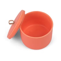 علبة سيراميك أنيقة بغطاء - لون برتقالي