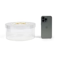 علبة اكريلك دائرية شفافة بنقوش أنيقة | 22*10 سم