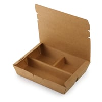 علب ورق كرافت بني بغطاء متصل و 3 أقسام - (200) حبة