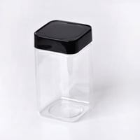 مجموعة (12) علبة بلاستيك فاخرة بغطاء أسود - 350 مل