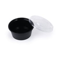 مجموعة (100) علب صوص بلاستيك بلون أسود مع غطاء |3...