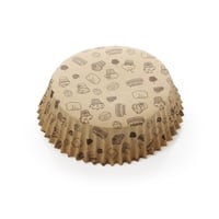 ورق كب كيك بني برسومات مخبوزات - (10) حبة