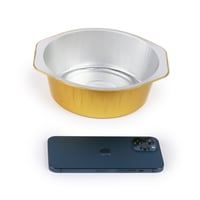 مجموعة (3) صحن المنيوم دائري بلون ذهبي مع غطاء| 19...