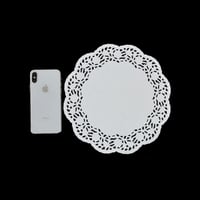 مجموعة (110 ) ورق دنتيل ابيض بشكل دائرى