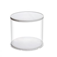 علبة دائرية شفافة للهدايا والكيك المرتفع بغطاء وقا...