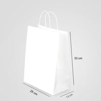 مجموعة ( 12) كيس ورق أبيض طولي الشكل بقاعدة - 25*3...