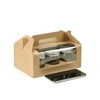 مجموعة (12) علبة كرتونية لحمل علب الزجاج بنافذة شف...