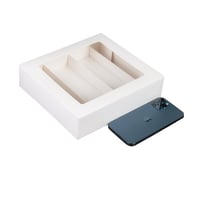 مجموعة (12) علب بيضاء فاخرة مقسمة للفطائر والحلويا...