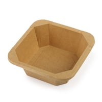 وعاء ورقي كرافت بني مربع مع غطاء شفاف - (25)حبة |...