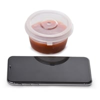 مجموعة (50) علبة بلاستيك شفافه للصوصات بغطاء متصل...