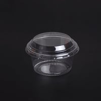 مجموعة (25) علبة بلاستيك دائرية شفافة بغطاء شفاف