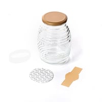 مجموعة (12) قارورة زجاجية لمنتجات العسل بغطاء ذهبي...