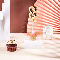 تغريسة للكيك والهدايا رقم (8) لون ذهبي |20.2 سم