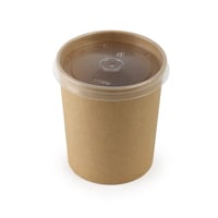 زبدية ورق كرافت مع غطاء-(25) حبة | 32 انز