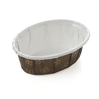 قوالب ورق كب كيك بني بيضاوي بزخارف - (6) حبة |7.5*...