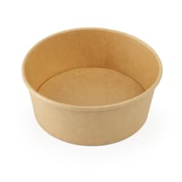 زبدية ورقية كرافت بني مع غطاء شفاف - (25) حبة | 25...