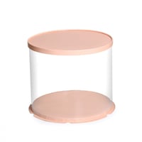 علبة دائرية شفافة للهدايا والكيك المرتفع بغطاء وقا...