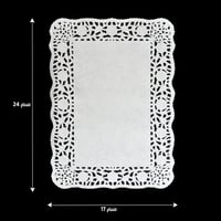 مجموعة ( 70 ) ورق دنتيل ابيض بشكل مستطيل - 24×17 س...