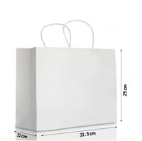 مجموعة (12) كيس ورق عرضي أبيض