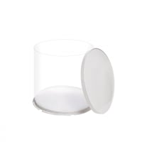 علبة دائرية شفافة للهدايا والكيك المرتفع بغطاء وقا...