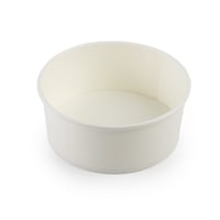 زبدية ورقية بيضاء مع غطاء شفاف- (25) حبة | 37 انز